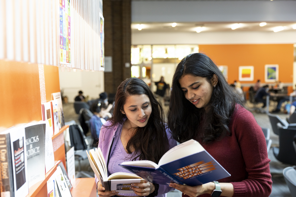 students in Odegaard library 