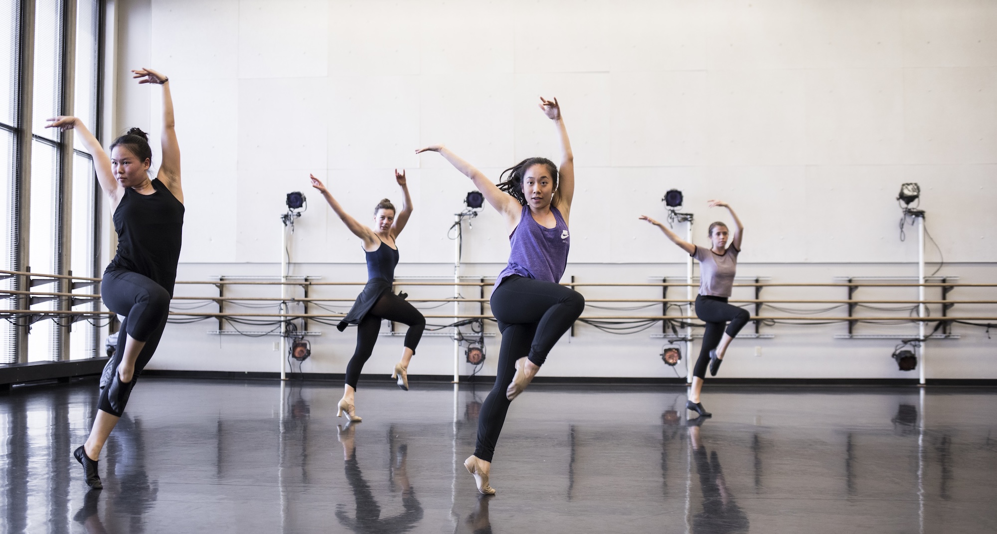 Students in a dance studio