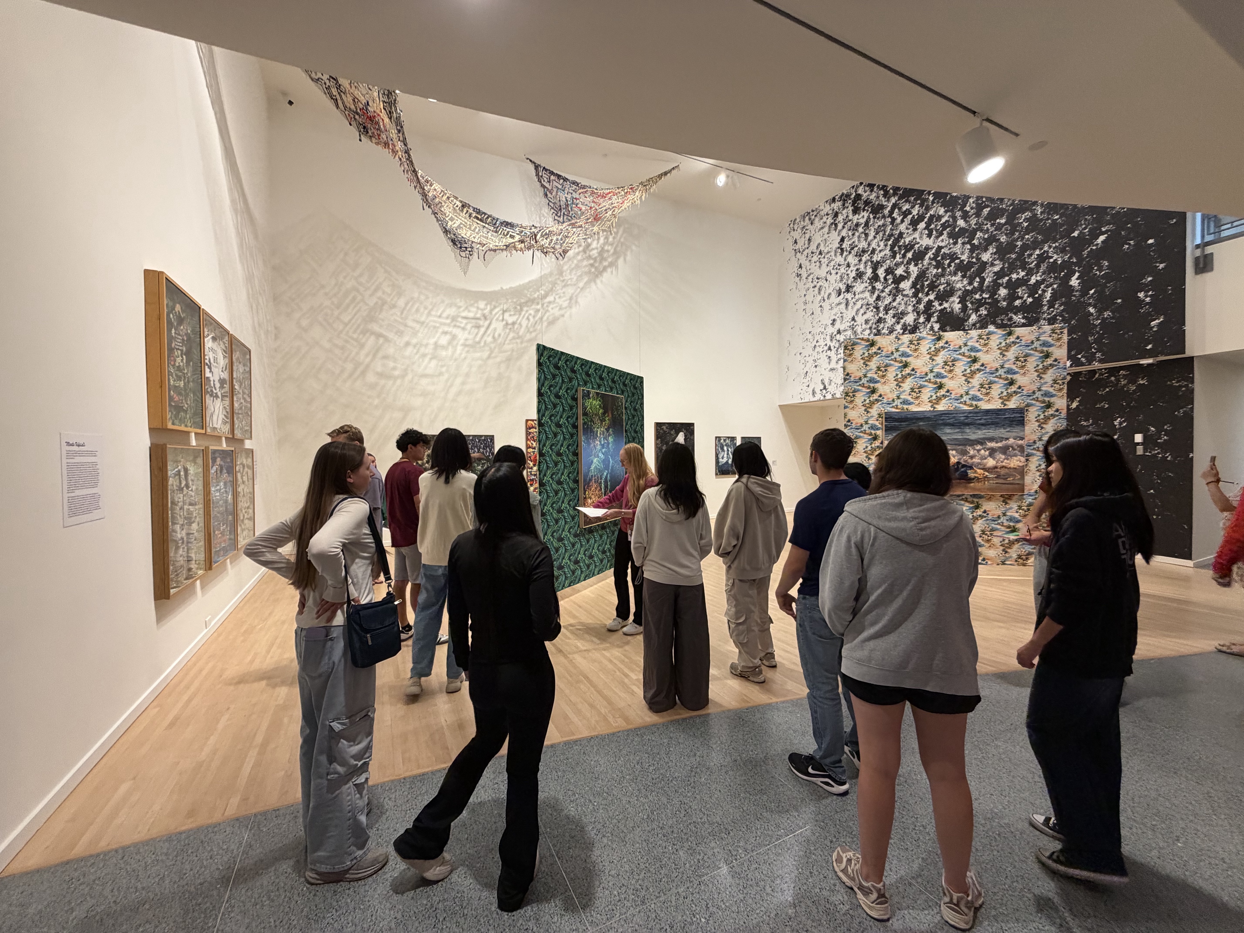 students looking at art in the Henry Art Gallery